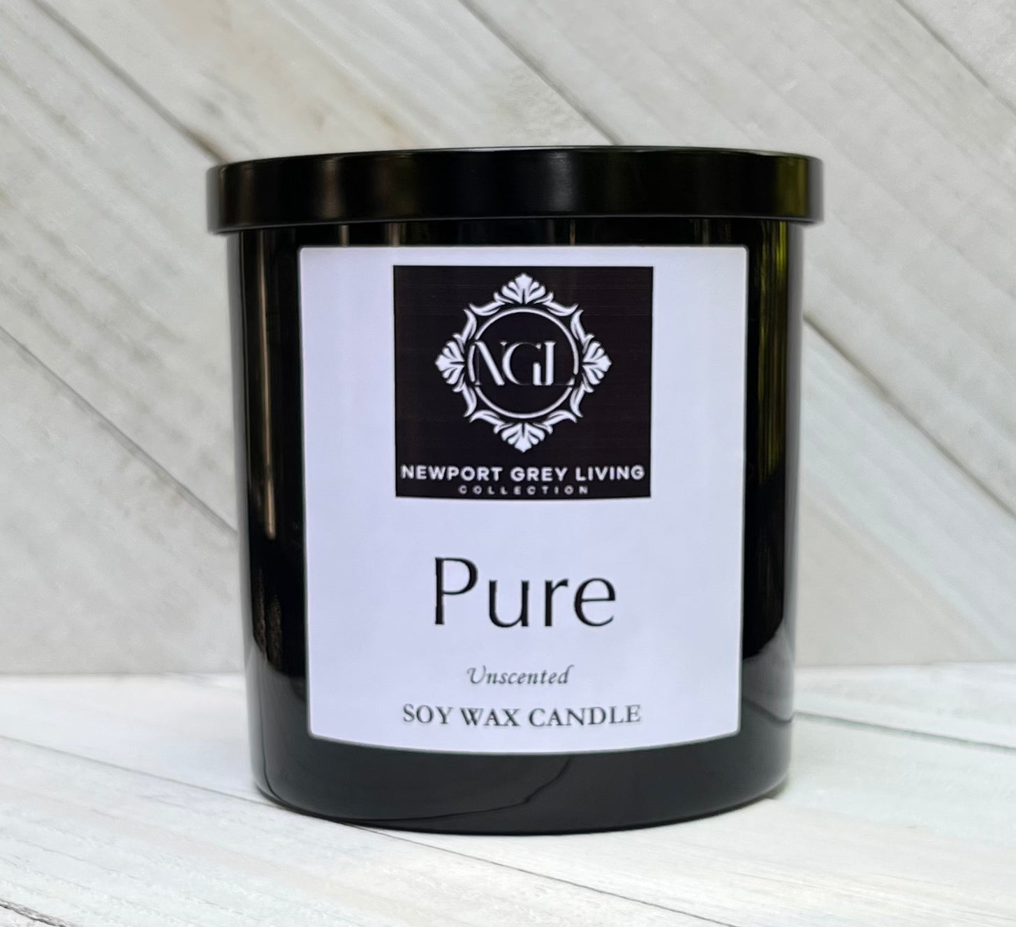 Pure unscented soy candle